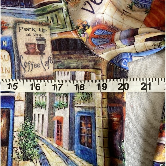 Impulse California Art Jacket Venice Café Boho Travel Print Button Front USA - Picture 6 of 14
